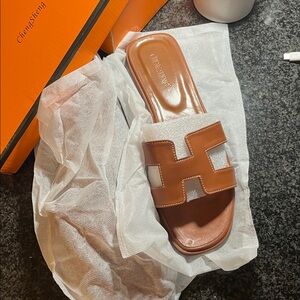 Brown Slide Sandals Brand New